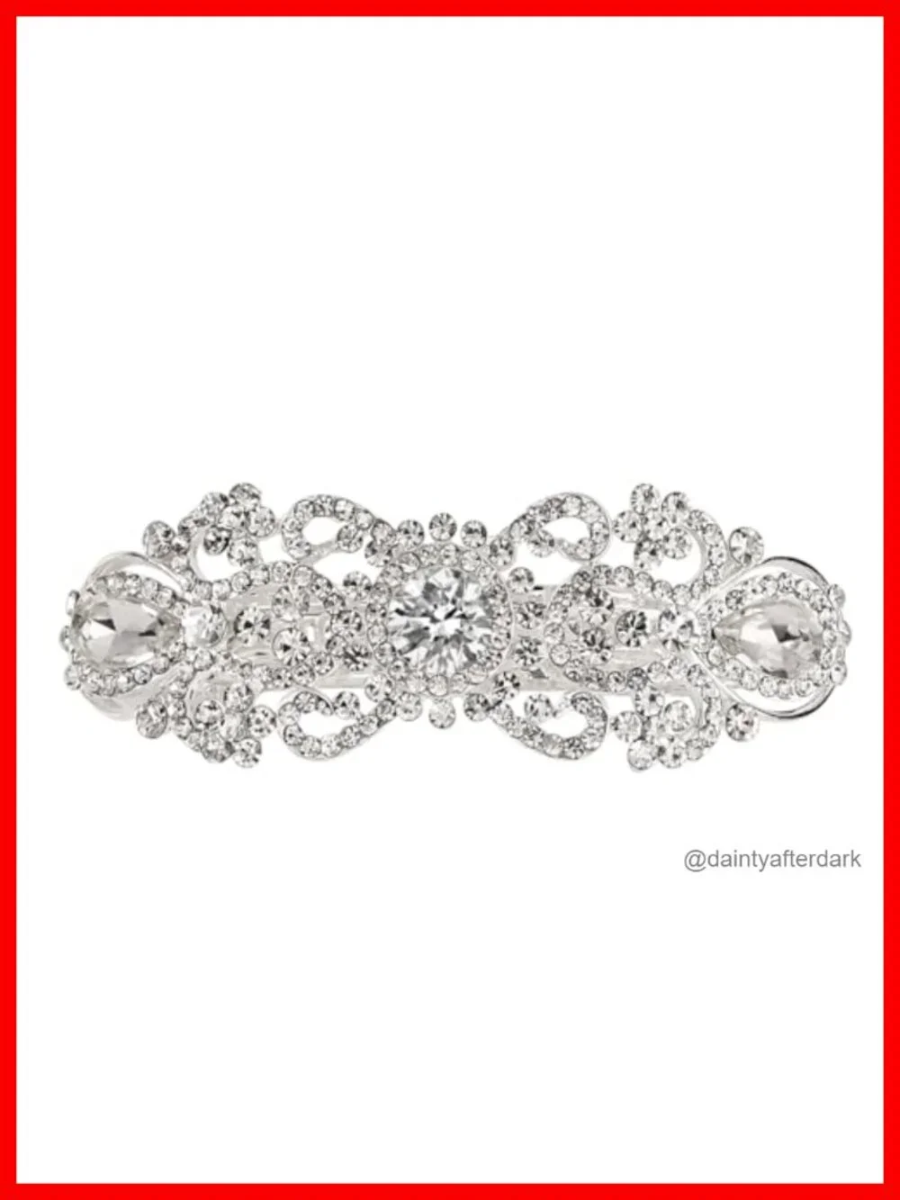 Vintage Crystal Hair Barrettes French Design Rhinestone Pins